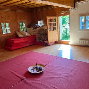 eidos Haus Sonnleiten ist ein steiermärkischer Bergbauernhof, der durch alte Holzbauten der Umgebung erweitert und als Selbstversorgerhaus für Gruppenbedürfnisse umgestaltet wurde. Er liegt auf rund 900m Höhe am Südhang einer bewaldeten Hügellandschaft mit reizvollem Blick auf den Ort Wenigzell.